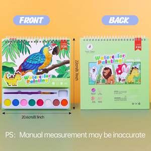 Set de Libros para Colorear con Acuarelas para Niños de 4 a 8 Años, Encuadernado en Espiral, 15 Páginas, Regalo con Bolsillo y Bolsa de Regalos - Product Image 2