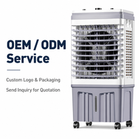 Refroidisseur d'air évaporatif électrique FJ-820ADL avec commande mécanique de table, 5000 m³/h, 3 vitesses, 70 W, avec roulettes