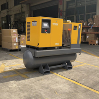 Compresseur d'air à vis rotatif industriel lubrifié à refroidissement par air à faible bruit 75cfm 90cfm 11kw 15kw avec variateur de fréquence