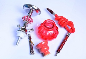 JIJU-<span class=keywords><strong>Cachimba</strong></span> de tamaño pequeño para Shisha, pipa de agua de calabaza desechable de cristal, de doble tubo, <span class=keywords><strong>barata</strong></span>, de fábrica, venta al por mayor - Product Image 6