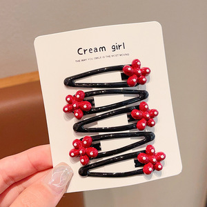 Pinza para el pelo de niña con diseño de lunares rojos, para flequillo o cabello suelto, pequeña, que no daña el cabello. - Product Image 3