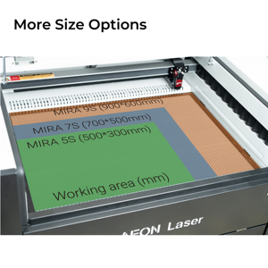 Aeon mira5 S <span class=keywords><strong>5030</strong></span> 40W/60W CO2 khắc <span class=keywords><strong>Laser</strong></span> máy cắt <span class=keywords><strong>CNC</strong></span> 3500 tốc độ mm/giây hỗ trợ ai BMP PLT Las kim loại cao su gỗ - Product Image 6