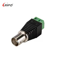 Conector Hembra BNC de Fábrica RIPO, Bloques de Terminales con Tornillos, Plástico y Cobre Negro para RG58/RG6, Hecho en China, Shenzhen