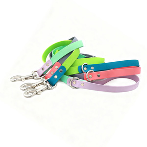 Custom Color Block PVC Dog <b>Leash</b> Waterproof Non Slip Training Rope For <b>Pets</b> Solid Pattern Flexible Skin Friendly Stain Resistant - Product Image 3
