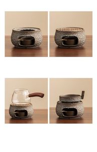 Japanese Candle <b>Tea</b> Warmer <b>Set</b> Ceramic <b>Tea</b> Heater Base Warm <b>Tea</b> Pot Heater for Home Use - Product Image 4