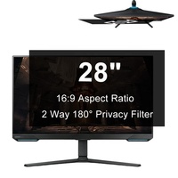 Filtre de confidentialité anti-espion bidirectionnel pour moniteur Samsung 28 pouces 16:9, protecteur anti-reflet amovible bloquant la lumière bleue