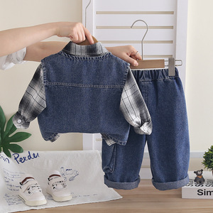 2026 İlkbahar Sonbahar Erkek Bebek Kıyafetleri 3 Parça <span class=keywords><strong>Set</strong></span> Günlük Bebek Erkek Takımı Toptan Çocuk Giyimleri - Product Image 4