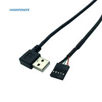 Câble USB mâle à 90 degrés vers femelle 5 broches 2,54 mm pour carte mère PCB Dupont
