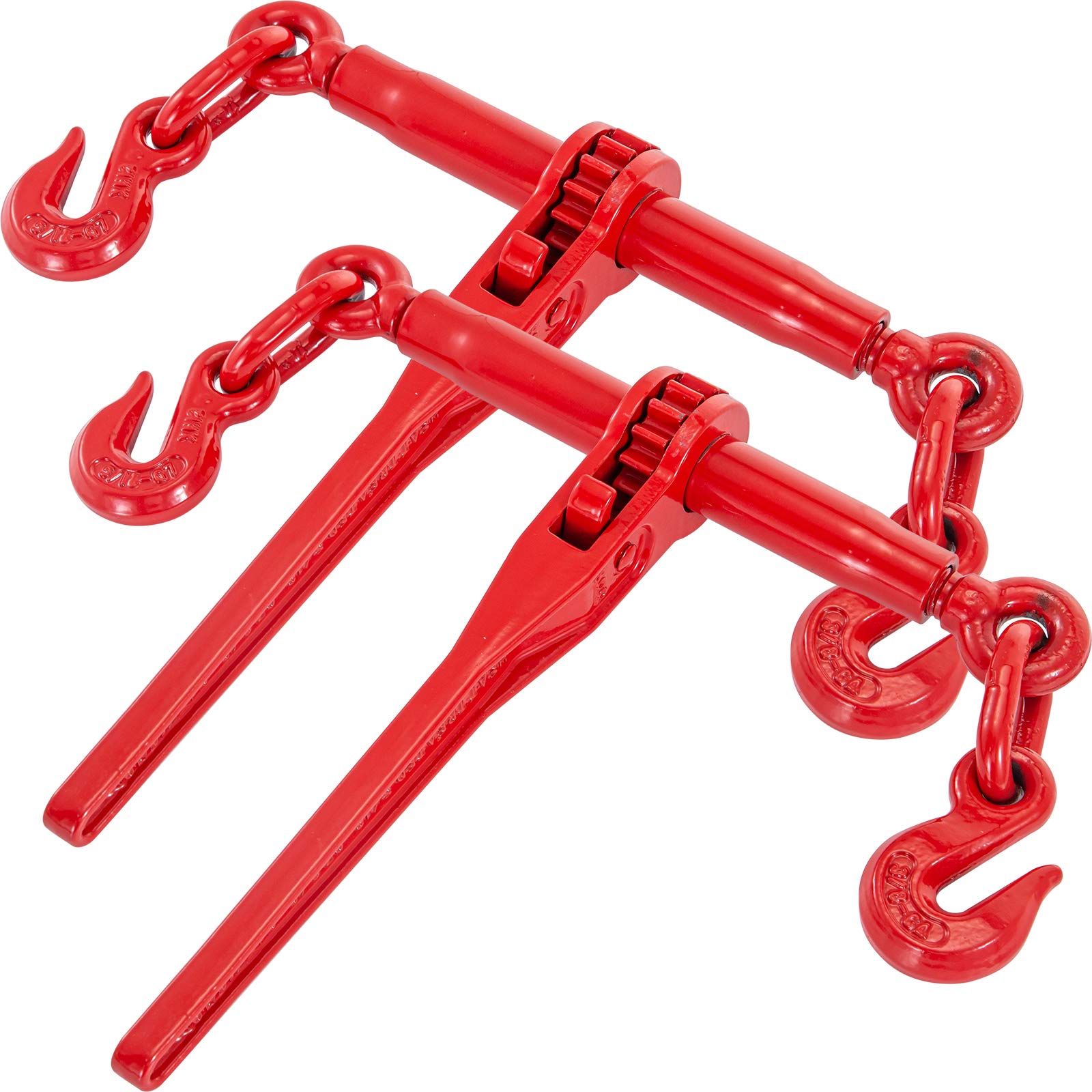 Dark Red G70 Ratchet Tie Downs Load Binder Hook Zinc Coated Chain Wheel Structure Plain Finish for Transmission Chain Function
