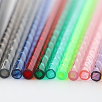 Pailles colorées en PETG, réutilisables, en plastique rigide, spirales, pailles à boire en plastique, pailles réutilisables en spirale cristalline – Offre Spéciale