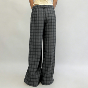 Pantalones de vestir de pierna ancha y corte holgado informales para mujer – Pantalones cómodos en color a cuadros o liso - Product Image 5