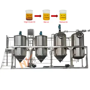 Machine raffinée à l'huile de tournesol de graines de coton sûre et fiable machine d'extraction et de raffinage d'huile de cuisson brute mulity