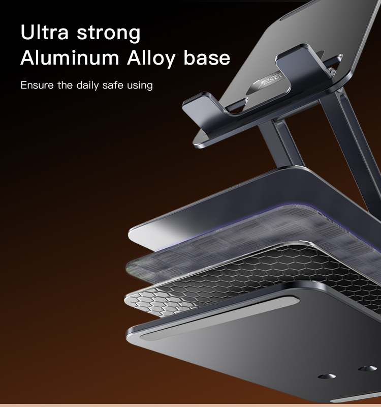 YESIDO new design 360 rotating phone holder aluminum alloy folding phone holder on the table