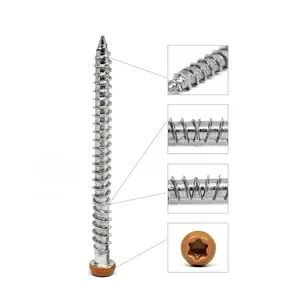 410 ss vis de pont en bois composite entraînement torx vis à panneau de particules à tête fraisée zinguée vis de sol autotaraudeuses pour terrasses