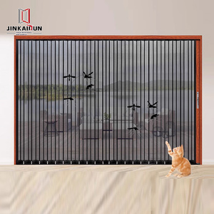 Puerta Plegable de Malla de Acero Inoxidable con <span class=keywords><strong>Ruedas</strong></span> Giratorias, Nueva Ventana Corredera de Aleación de Aluminio Mejorada, Antimosquitos y Antirrobo - Product Image 1