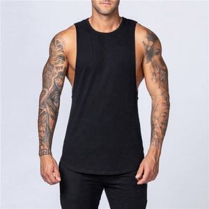 เสื้อกล้ามผู้ชาย OEM ราคาถูก พิมพ์ลายตามสั่ง เสื้อกล้ามออกกำลังกายผ้าฝ้าย เสื้อกล้ามชายแบบร่อง - Product Image 3