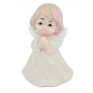 Scultura di Angelo in Ceramica Avorio 4.9*4.2*7.5 Pollici Angelet AVORIO - Product Image 1