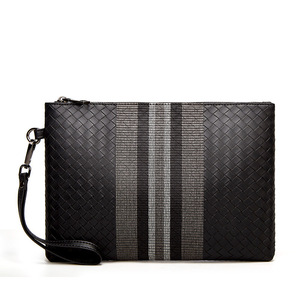 Pochette tessute da uomo d'affari di lusso borse a mano in pelle PU di <span class=keywords><strong>grandi</strong></span> <span class=keywords><strong>dimensioni</strong></span> <span class=keywords><strong>portafogli</strong></span> <span class=keywords><strong>grandi</strong></span> con cinturino da polso da uomo - Product Image 2