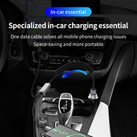 Câble de données USB-C vers Type-C rétractable super rapide 1,8 m 100 W, conception coudée à 90 degrés, matériau TPU, pour téléphone portable