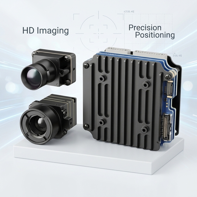 OEM Metal Lightweight FPV AI Image Processing Tracking Module Day Night Vision Infrared Camera Long Distance Target Battery