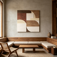 Impression décorative abstraite Art déco moderne sans cadre, art mural suspendu pour la décoration d'hôtels et de maisons, toile carrée/bois, multi-pièces