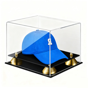 Cao Cấp <span class=keywords><strong>Acrylic</strong></span> Có Thể Tháo Rời Cap Hiển Thị Trường Hợp-Rõ Ràng Stackable Hat Lưu Trữ Hộp Vàng Đen Cơ Sở Cho Bán Lẻ Bán Hàng Số Lượng Lớn Đơn Đặt Hàng - Product Image 3