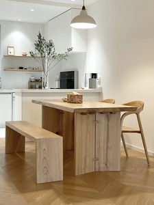 Japanese Style White Ash <b>Solid</b> <b>Wood</b> Large Board Dining <b>Table</b> Dining Room Furniture Home Use - Product Image 3