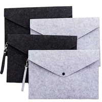 Bolsa de sobre de fieltro con diseño de botón a presión, carpeta de archivos de fieltro, tamaño A4