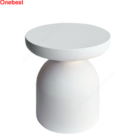 Tables rondes blanches de café de conception unique de table d'appoint de café de chambre à coucher de surface solide de Corian