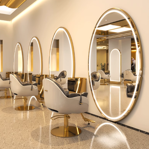 Estación de Espejo Portátil para Salón de Belleza, Moderna, de Vidrio, para Montar en la Pared, para Cortar el Cabello, con Múltiples Espacios de Almacenamiento, para Uso en Centros Comerciales - Product Image 1