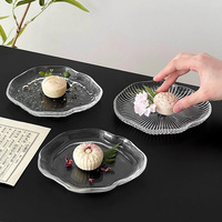 2025 assiettes à Dessert en verre en forme de nuage irrégulières modernes assiette de fruits plat à salade petites assiettes à gâteau transparentes