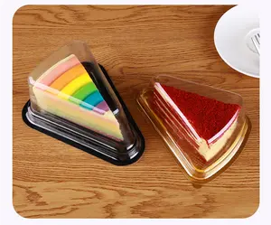 त्रिकोण केक बॉक्स बेकिंग 6/8 इंच मूस केक कटिंग पैकेजिंग बॉक्स, फैक्टरी कस्टम त्रिकोण पारदर्शी प्लास्टिक केक बॉक्स