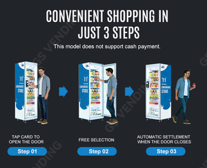 ตู้จำหน่ายสินค้าอัตโนมัติ GS Vending New-Tech Visual AI Smart สำหรับอาหารสด ขนม และเครื่องดื่ม รับชำระด้วยบัตร เหมาะสำหรับโรงเรียน โรงแรม พร้อมระบบทำความเย็น - Product Image 6