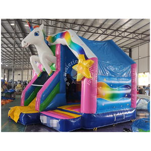 Castillo Inflable de Unicornio Arcoíris de Alta Calidad con Tobogán <span class=keywords><strong>para</strong></span> Niños, <span class=keywords><strong>para</strong></span> <span class=keywords><strong>Alquilar</strong></span> o <span class=keywords><strong>para</strong></span> <span class=keywords><strong>Fiestas</strong></span> - Product Image 2