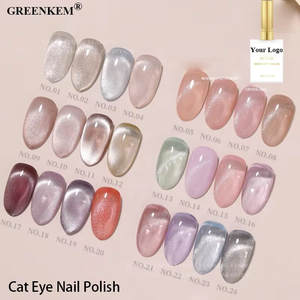Nude Color Series Nail Gel 24Color Set Ice Transparent Crystal Cat Eye Effect para salones TPO HEMA Free Gel Nail Polish - Product Image 1
