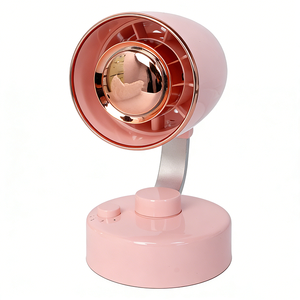 Mini ventilateur de bureau rose à moteur sans balais, alimenté par USB et batterie de voiture, 4 vitesses, grand volume d'air, fonctionnement silencieux pour l'été - Product Image 1