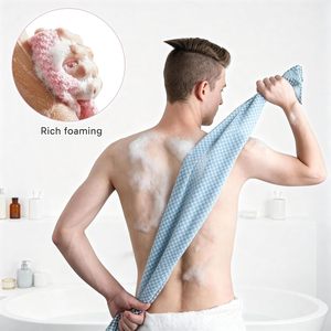 Custom Logo <b>Exfoliating</b> Towel Bathcloth Long Nylon Mesh Japanese Body Net <b>Sponge</b> Bathing Showering Scrubber Exfoliator - Product Image 5