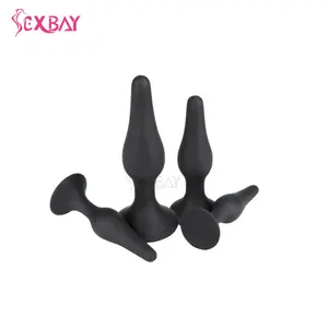 Sexbay puede personalizar la marca 4 PCS anal plug base de ventosa de silicona Mujeres adultas mujer gay próstata Butt plug para hombres