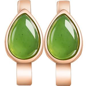 Tự Nhiên <span class=keywords><strong>Jadeite</strong></span> <span class=keywords><strong>Nephrite</strong></span> Giọt Nước Ngọc Hoa Tai S925 Bạc Thời Trang Thiết Kế Ban Đầu Quà Tặng của Thẩm Định Giấy Chứng Nhận D171 - Product Image 5