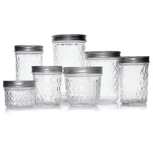 Glass Jar Supplier Wholesale Wide Mouth Mason Jar Kitchen Food Storage Bottles & Jars with Lid 8 Oz 16 Oz Handmade Multifunction