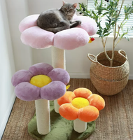 Mau Poste Rascador para Gatos con Estructura de Madera de Sisal, Diseño de Cama de Flores Removible y Atractivo