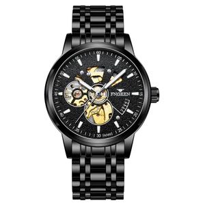 Montre mécanique de luxe pour homme avec bracelet en acier, logo personnalisé, montre de créateur avec cadran en verre et affichage par aiguilles - Product Image 6