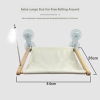 Hamac pour chat en velours, pliable, avec ventouses |   Lit pour chat en peluche pour rebord de fenêtre