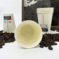 Gobelet en papier à double paroi jetable biodégradable et écologique avec impression de logo personnalisé pour boissons chaudes, café, thé, avec couvercle assorti