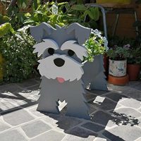 Pot de fleurs en forme d'animal de dessin animé mignon pour chien Schnauzer D21, conteneur de rangement pour plantes de jardin, pot de fleurs pour chien, fausses plantes