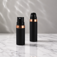 Flacon pompe sans air noir mat personnalisé pour sérum, shampoing, cosmétiques et soins personnels, avec impression sérigraphique