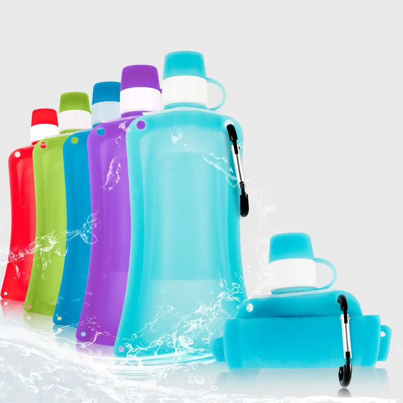 Orglaso-botella de agua plegable de silicona para deportes motivacionales, Infusor de estética reutilizable para beber directamente en el gimnasio