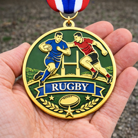 Medalla de Premio de Rugby Personalizada al por Mayor del Fabricante, Medalla de Competición Deportiva, Trofeo, Premio, Medalla de Metal