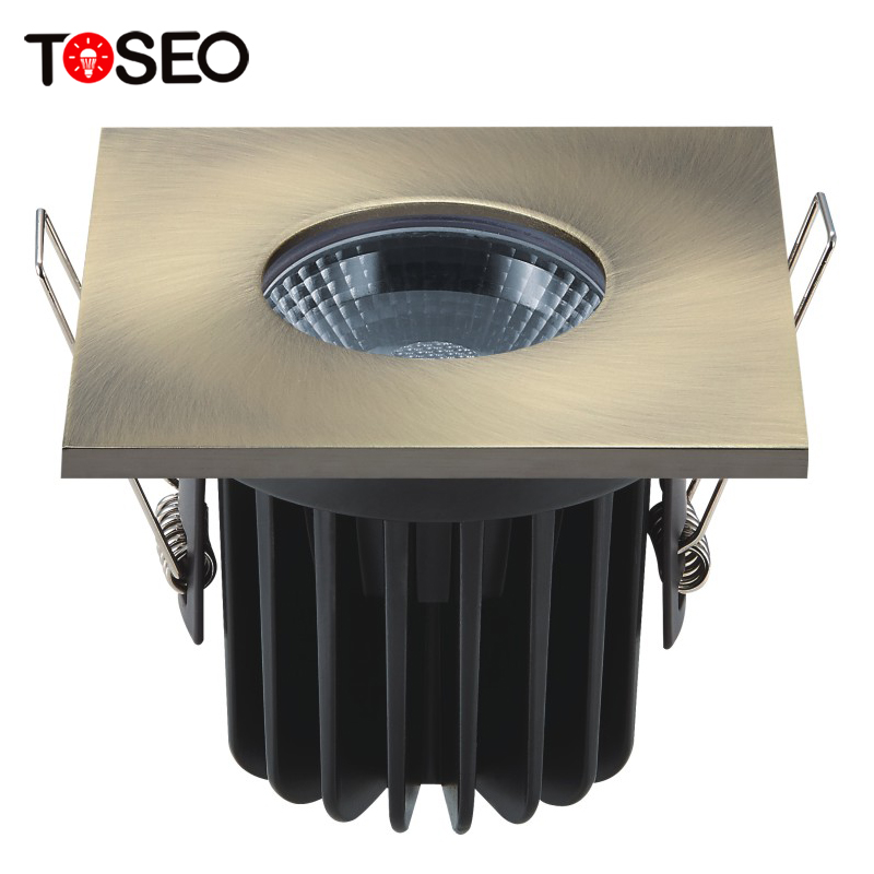 Golden Dimmable Ceiling Recessed LED Downlight , Recessed Square IP65 Fire Rated Downlights