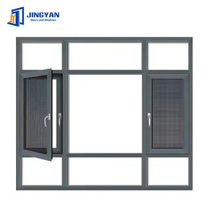 Fenêtre battante moderne en aluminium, isolante thermiquement <span class=keywords><strong>et</strong></span> ignifuge, avec grille de protection horizontale en acier inoxydable. Chambre <span class=keywords><strong>et</strong></span> salon à haute étanchéité - Product Image 6